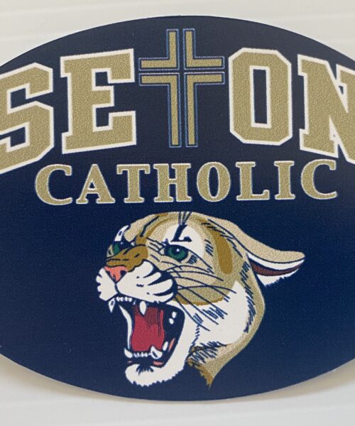 Seton Catholic High School 4" Oval Vinyl Car Sticker